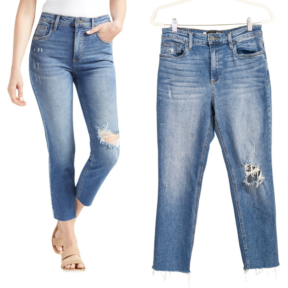 KUT FROM THE KLOTH Rachael Mom Jean Distressed High Rise Medium Wash Women's 4 - Picture 1 of 4